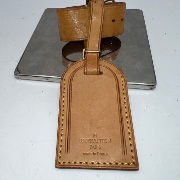 Louis Vuitton Handbags - Louis Vuitton Luggage Tag Leather Tan Vintage Travel Bag Accessory